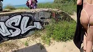 vlog of four friends wandering dunes and beach