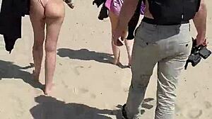 vlog of four friends wandering dunes and beach