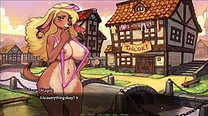 Pig princess caught by girlfriend's dad in hentai game