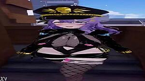 Hentai Game 3D Secrets Of Exposure Purple Hair Guard Girl Getting Wide