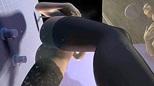 站立操性感亚洲女孩在淋浴间