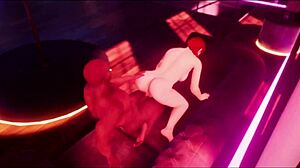 Is the Black Guy Eating the Hot Redhead in the Club? 3D Porn Erotic Scene