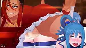 Aqua From Konosuba Gets Fucked By Futanari In Animated Porn!