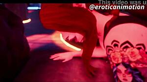 Is the Black Guy Eating the Hot Redhead in the Club? 3D Porn Erotic Scene