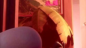 Mercy from Overwatch indulges in solo masturbation in this anime scene, her fingers exploring her body intensely.