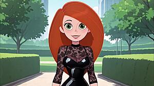 i watch the redhead cartoon girl try on black lingerie