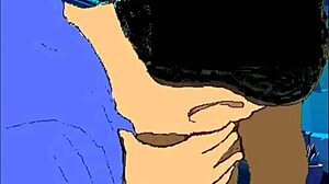 Sex animation with black ebony cunilingus and licking