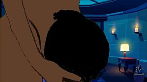 Sex animation with black ebony cunilingus and licking
