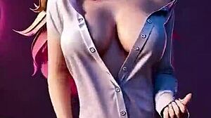 阿狸在3D本子英雄联盟cosplay中激烈诱惑舞蹈