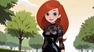 i watch the redhead cartoon girl try on black lingerie