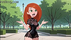 i watch the redhead cartoon girl try on black lingerie