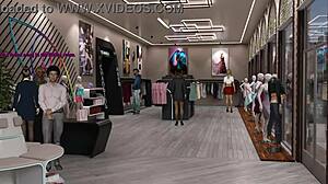 我在色情游戏里看到办公室女士在公共试衣间用假阳具自慰