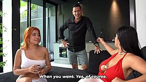 My wife's best friend fucks me in bed secretly but it goes wrong with creampie