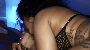 Horny black wife takes boss's cock in blowjob and creampie fuck