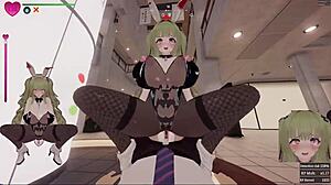 hentai game 3d secrets of exposure green hair bunny girl in mall