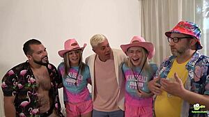 Tadpole and his pals pound lana analise in anal orgy with big cocks