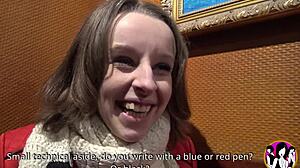 Shy pretty girl rose feels excited realizing her sodomy fantasy on camera