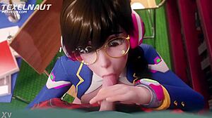 Overwatch Dva derin boğaz sakso çekiyor