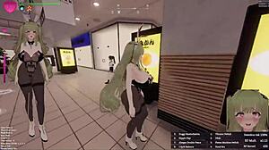 hentai game 3d secrets of exposure green hair bunny girl in mall