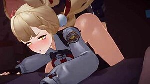 享受Zenless Zone Zero Alice Thymefield 3D Hentai性爱动画女牛仔狗爬式场景