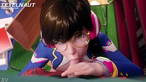 Overwatch Dva Performs Deepthroat Blowjob