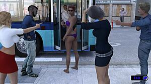 An Exhibitionist Girl Undresses in Public for Kinky Hentai Game Adventures!