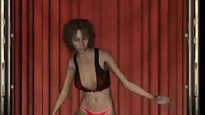 suggestive virtual stripper teases with panties and thong