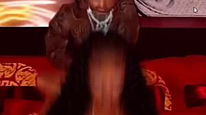 Chubby girl lets black guy pound her pussy.