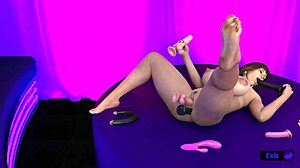 一个荡妇脱衣舞娘能同时处理五个假阳具在kink maker hentai游戏中吗