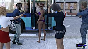 An Exhibitionist Girl Undresses in Public for Kinky Hentai Game Adventures!