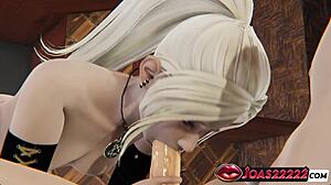 嘿，吸血鬼在3D POV中吸大鸡巴并射精 😈