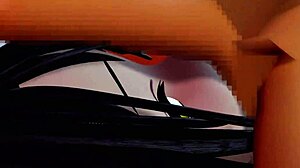 Animated 3D hentai blowjob with reverse cowgirl position catching all cum