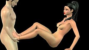 Animated porn video of Indian bhabhi giving footjob to Japanese man then doggy style fucking