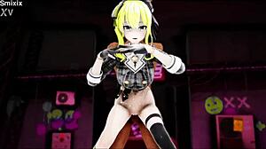 Hoshimachi Suisei脱衣跳舞在色情动画片段