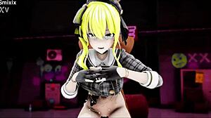 hoshimachi suisei undresses and dances in hentai clip