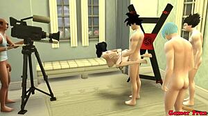 Why does goku watch his wife milk get anal from sons?