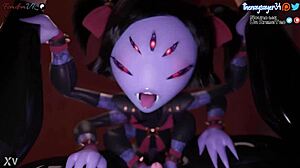 Muffet Pegging: Kız straponla erkeği anal sikiyor, femdom hentai animasyonu sansürsüz POV