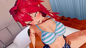 Ruivinha peituda gostosa de anime hentai fazendo reverse cowgirl bem gostoso