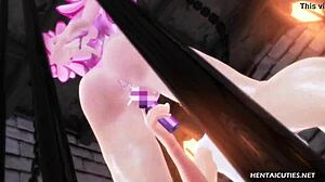 手铐3D动漫辣妹阴户被假屌猛干