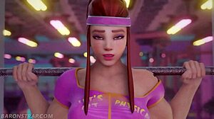 Sombra trains with brigitte in the gym