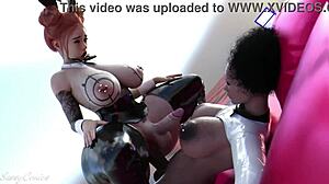 hey, watch this transwoman getting anal fucked on a king size bed!