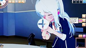 white hair jk loses virginity and gets creampied