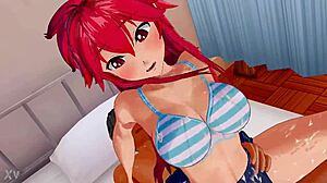 Ruivinha peituda gostosa de anime hentai fazendo reverse cowgirl bem gostoso