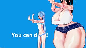 Elise performs exercise dance in anime ecchi