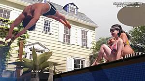 horny femdom step cousin teen 18+ with big boobs and a perfect body rides a big cock and gets her little 18+ pussy creampied life in santa county lisc taboo hentai game part 15