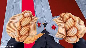 Two Horny Twins Arranged Hard Sex and Femdom for a Young 18+ Soldier