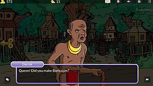 In the queen's brothel, slutty whores face a fierce werewolf boss in a battle of fucking.