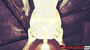 Vay! Delikli meme uçlu sıcak mavi saçlı prenses anal köpek pozisyonunda, misyonere geçerken sıkı am yakın çekimleri ve içe büyük boşalma!