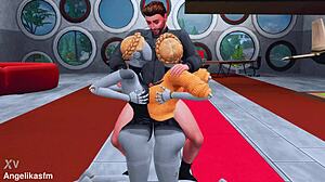 两个饥渴的双胞胎为年轻18+士兵安排硬肏和女支配