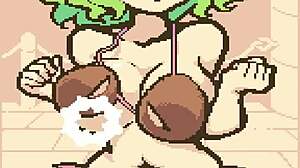 玩动漫像素游戏与可可坚果奶子